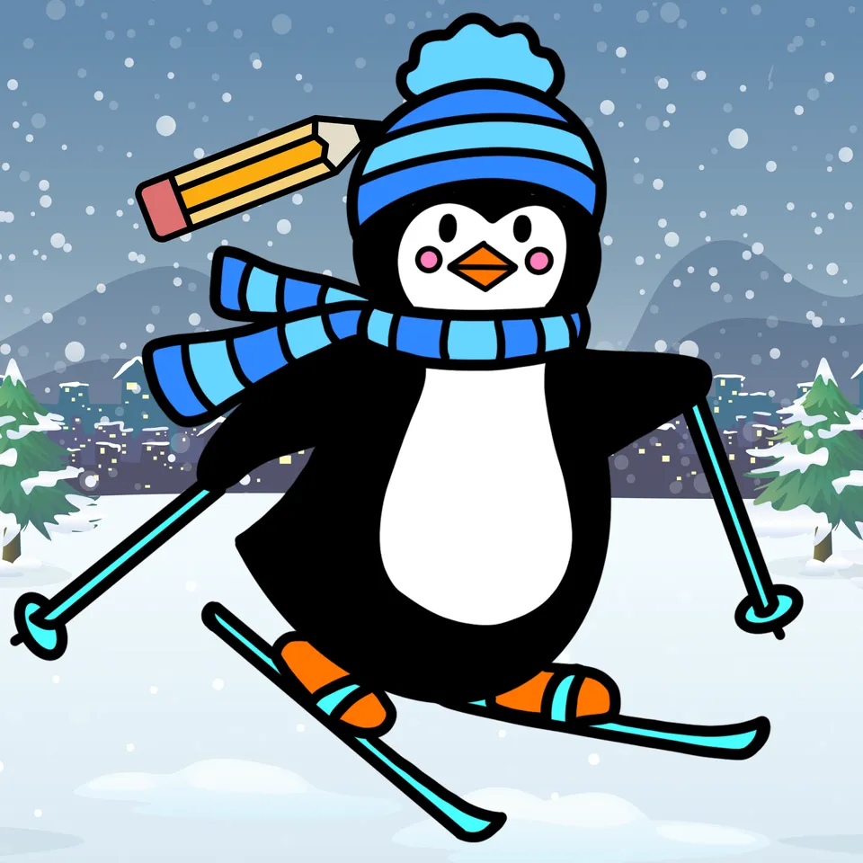 How to Draw: Ski Penguin