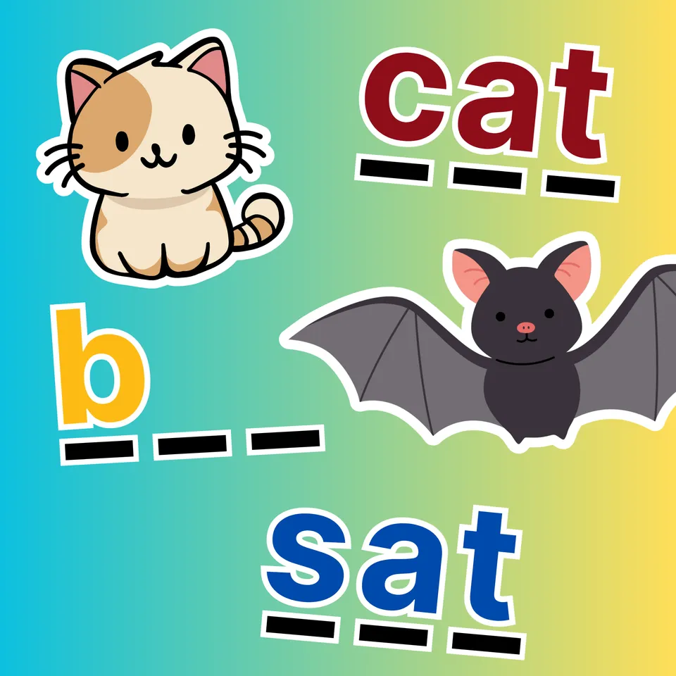 Learn to Spell: -at words