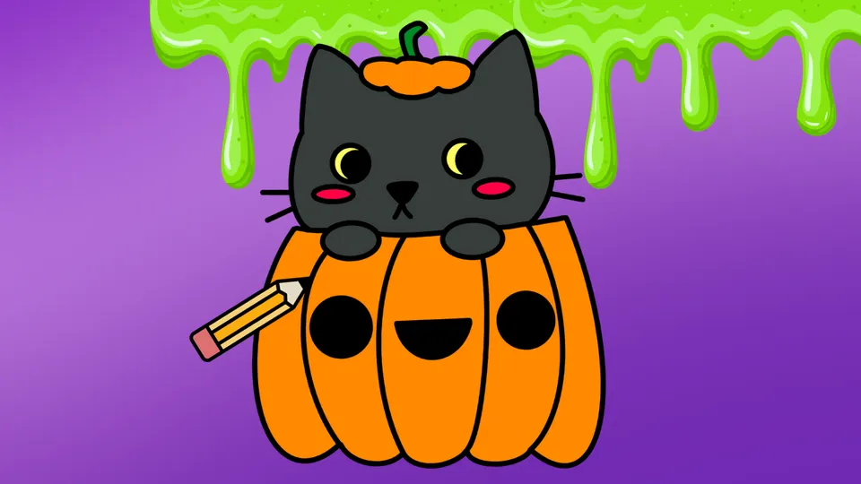 How to Draw: Pumpkin Cat