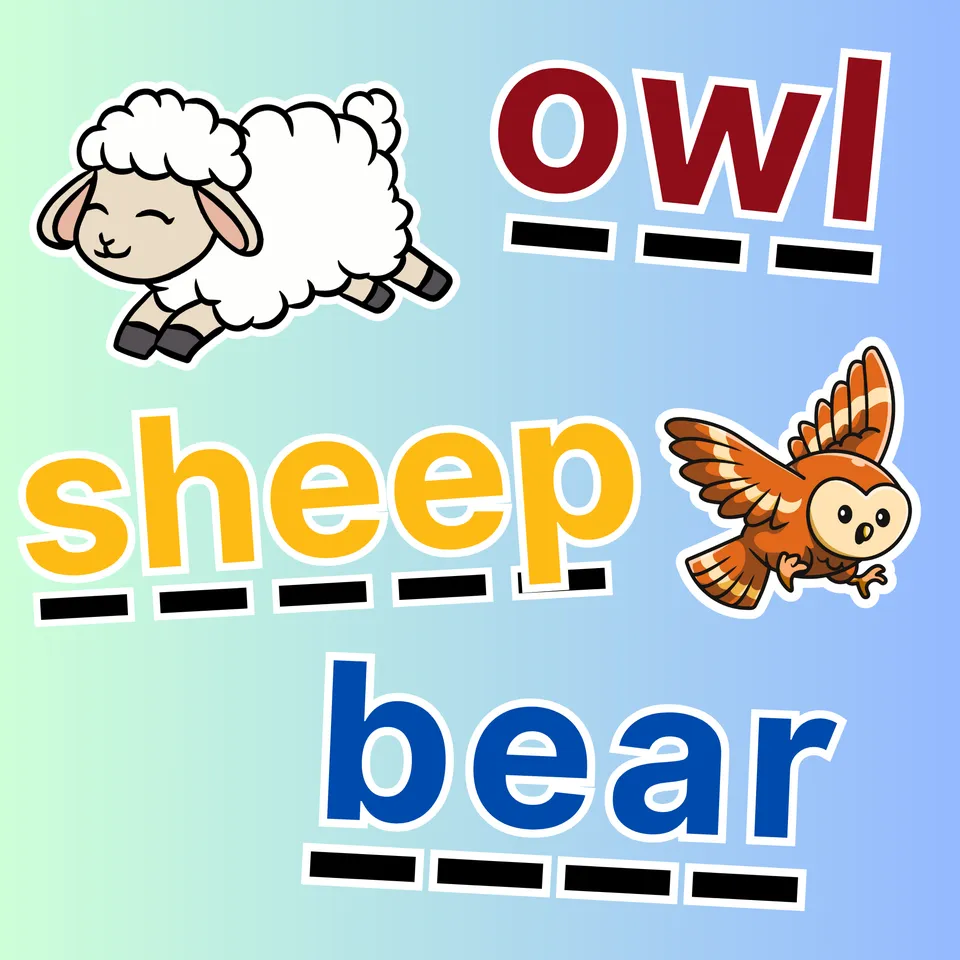 Learn to Spell: Animals 1 🐸