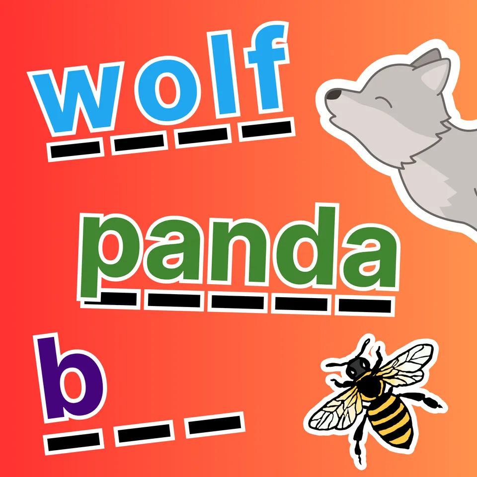 Learn to Spell: Animals 2 🐼